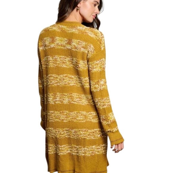 Oversized Slouchy Whimsigoth Granola Gold Speckled Cardigan Chunky Long Teacher - Picture 3 of 13